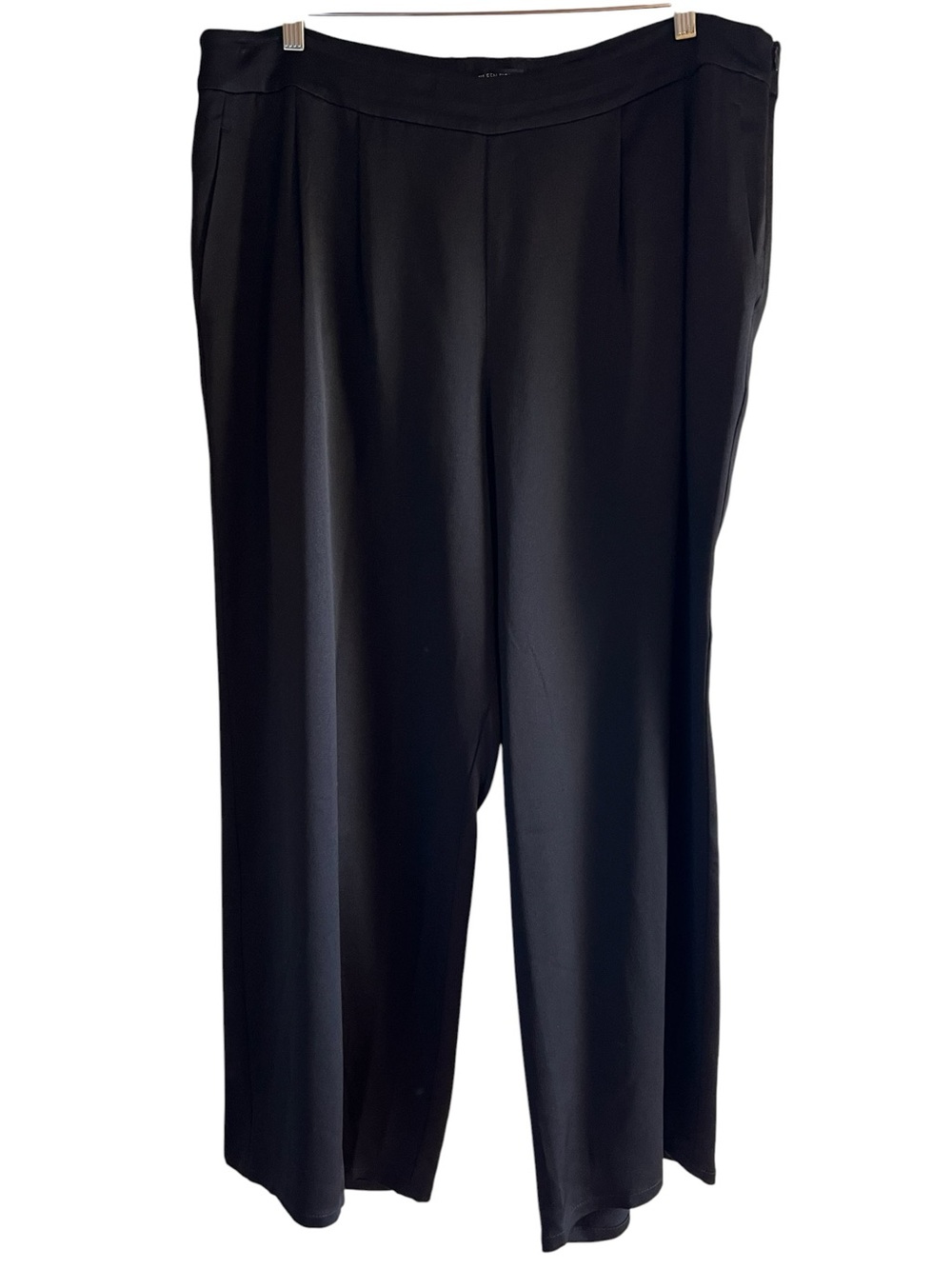 Eileen Fisher silk satin pleated wide leg high waist pants excellent condition